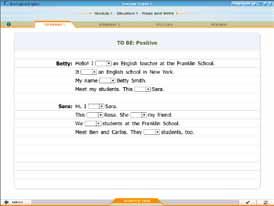 Grammar The Grammar screens offer various exercise types to practice the grammar taught in the