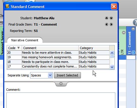 Clear Score To clear a score for a student, right click and choose Clear Score. 2. Double click opposite a student name under this standard.