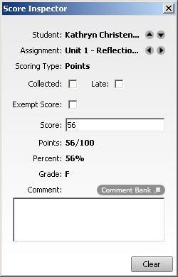 USING SCORE INSPECTOR 1. Click the Tools menu and select the Score Inspector. 2.