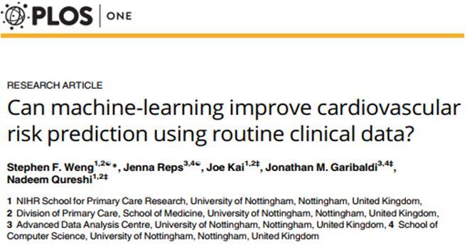 Kai J, Garibaldi JM, Qureshi N (2017) Can machine-learning improve cardiovascular risk