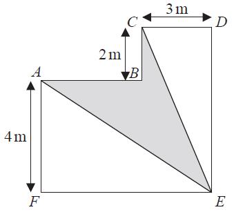 26. The diagram shows a shape ABCDEF. 8 m All the corners of the shape are right angles.
