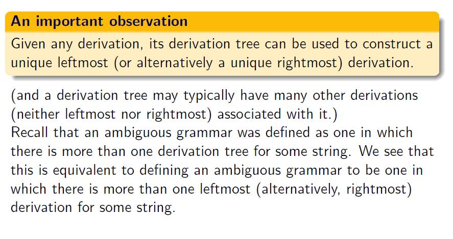 Leftmost/rightmost derivations (contd.) M S Khan (Univ.