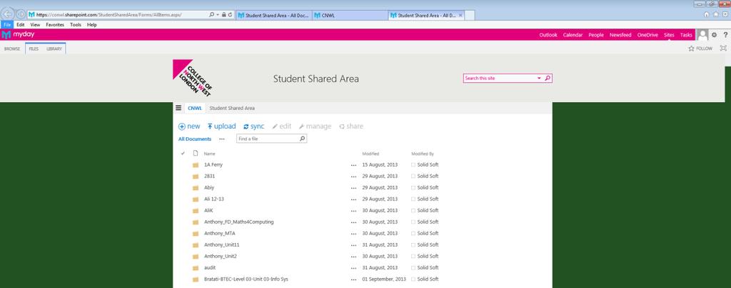 Your Outlook Mail: Your Documents: Student Shared