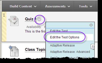 From the horizontal menu, click "Assessments" then "Test". 3.