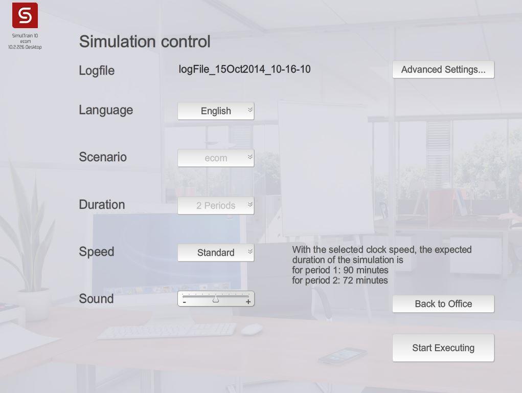 You have now reached the "Simulation Control" screen. It is best not to modify anything and leave the default values. A.
