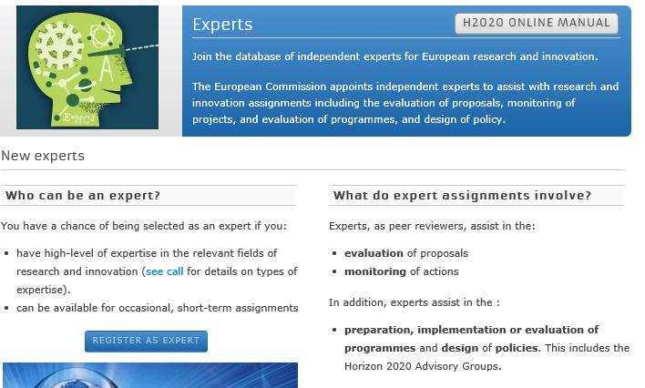 Become an expert evaluator http://ec.europa.