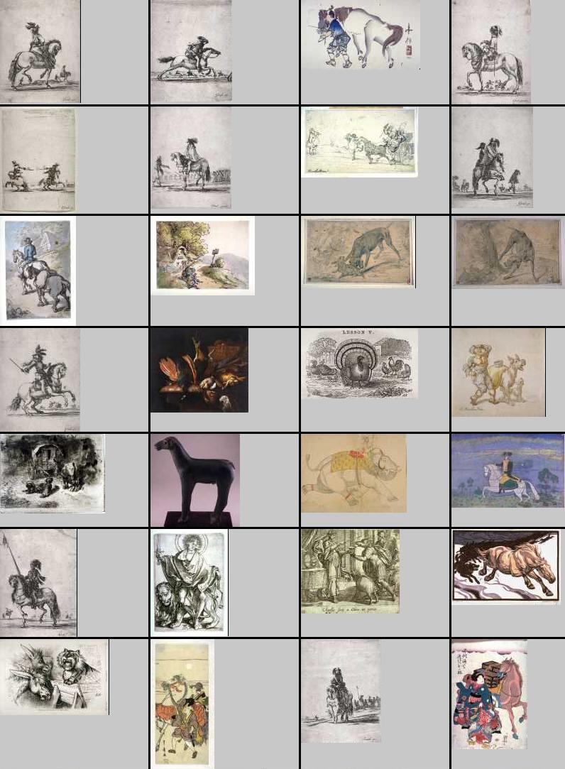 variety of horse images, and the lower left is