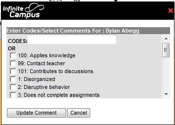 Available tasks for grading will appear. 2. Select the score to assign to the student by clicking in the dropdown box. 3. Add Canned Comments if needed. 4.
