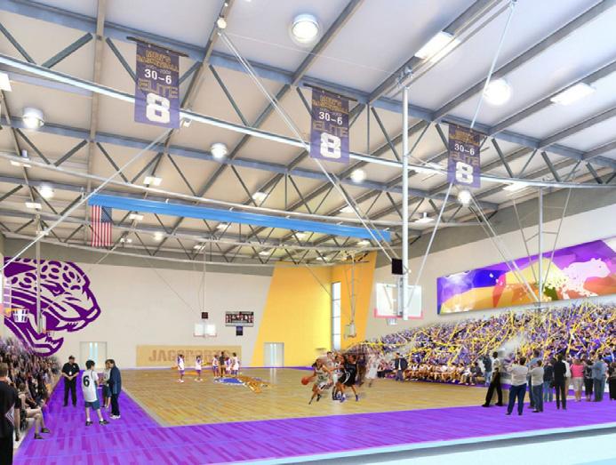 Our Priorities for 2016 and Beyond A rendering of the new gymnasium with a regulation sized basketball court, and space for 850 seats in retractable bleachers.