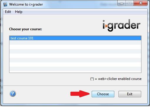 1. Open up your igrader software, select the course you want to open and select Choose : 2. Next, select Sync as if you are going to import your roster again.