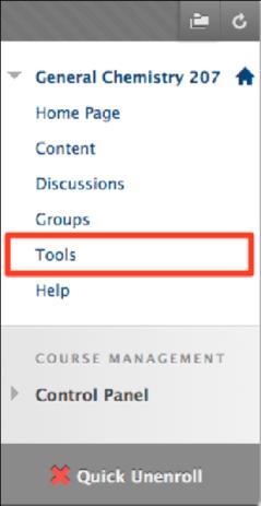 Commit the tool availability changes by clicking the Submit button. 5. From the side navigation pane, select Tools for your course.