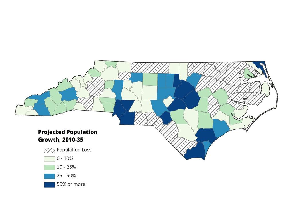 Population Growth Will Be Uneven Across North Carolina