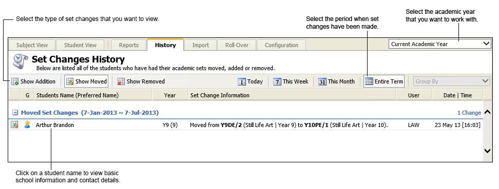 Teaching Manager Audit History isams Teaching Manager User Guide Teaching Manager Audit History Use the History tab in the Teaching Manager Module to view a history of changes made in the module.