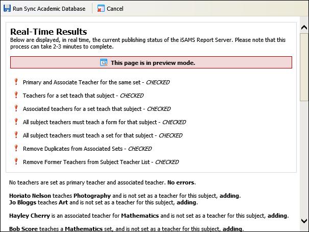Setting Up Teaching Manager isams Teaching Manager User Guide For example, teachers listed for subjects where no sets or forms have been listed for them.