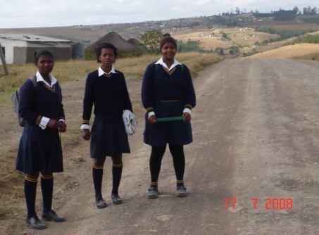 The long road to school The Department s new transport system Poverty The surrounding rural communities engage mainly in traditional cattle farming and