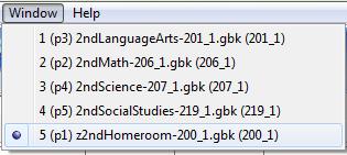 2. Click Tools Manage Class. In this case the teacher wants the Homeroom class to be last on the list of Windows classes in GradeQuick.