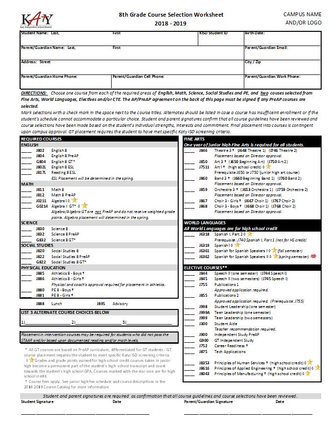 COURSE REQUESTS OVERVIEW Course sheets must be turned in to YOUR SCIENCE TEACHER by FEB 1 ST. If you are moving or planning to move, you must fill it out anyway.