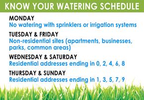 Utility Billing Department Watering restrictions are YEAR- ROUND: No watering between the hours of 10:00 AM to 6:00 PM.