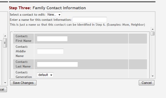 2. In the Enter a name for this address information field, if the parent/guardian is entering a new address, he will type a name for the address that will help him identify it, such as Home or Dad's