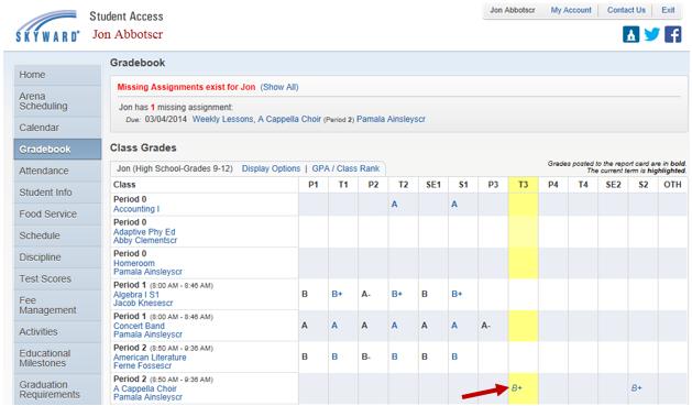 The results of the Online Assignment can also be viewed within the Gradebook