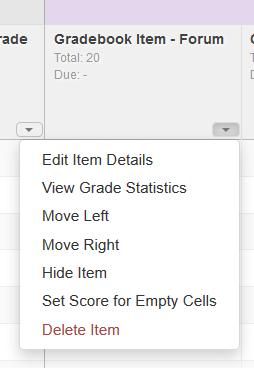 How to enter/edit grades Note: Grades that are being sent to the Gradebook from other tools, such as Assignments, Forums or Tests & Quizzes, are managed within their respective tools.