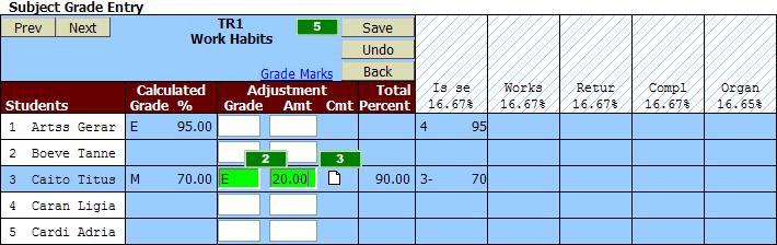 If the Subject grade is calculated based on total points earned in events, all event scores associated with a subject (across multiple Skills) are added together, and then divided by the total points