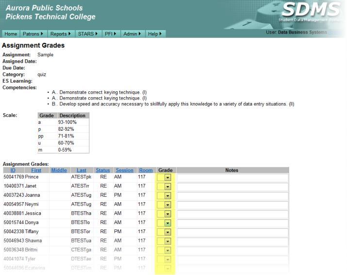 Editing Assignment Grades Select the icon from the Course Gradebook (Figure 2c) to edit