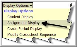 Assignment Display The Assignment Display option allows you to format the
