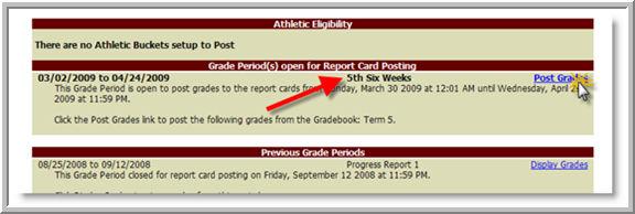 Confirm that it is the correct grading period and click the blue Post Grades link. 3.