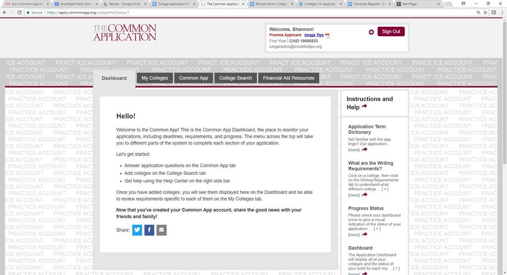 Common App One standardized online application (with supplemental requirements for each school) Accepted by over 600 colleges/universities Naviance will note if a school is a