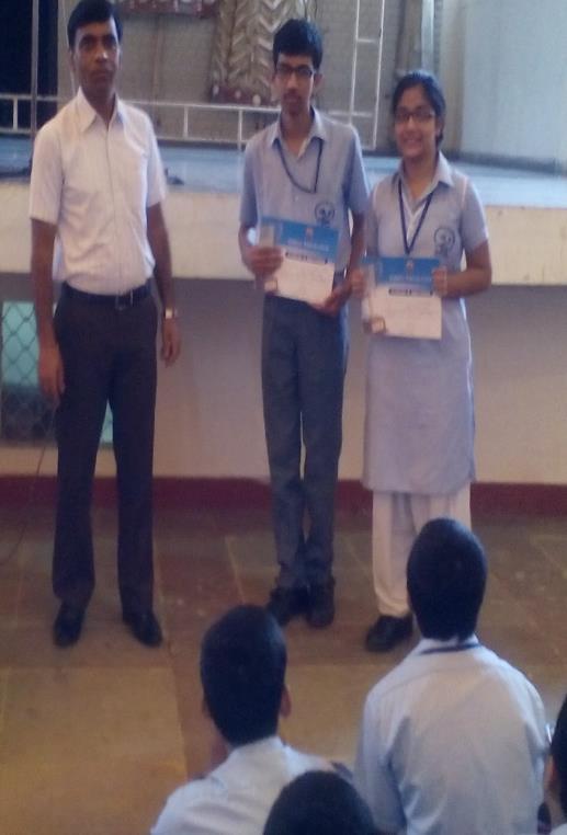 Ninad and Srishthi Sen bagged the First position in Science quiz Brainy