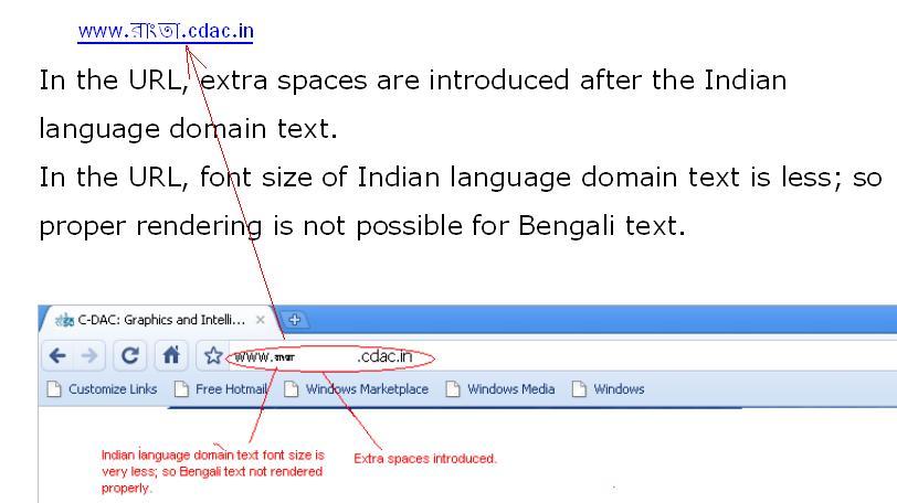 Indian IDNs in Browser Address Bar rendering issues Various Operating Systems