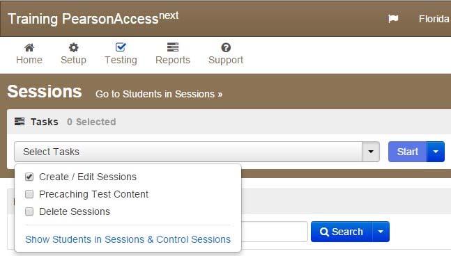 most appropriate method of setting up sessions for your school. To create a sample test session: 1.