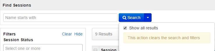 Under Find Sessions, search to find the session you want to add students