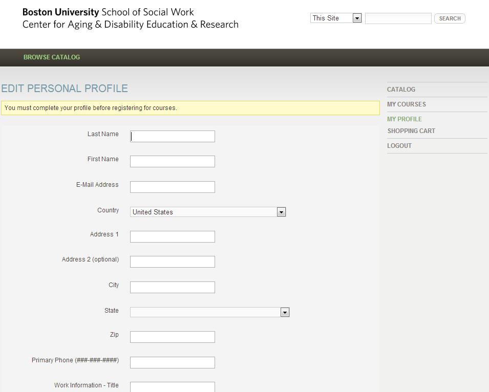 Step 9a You must complete the entire profile to activate your account. All fields except License Number are required.