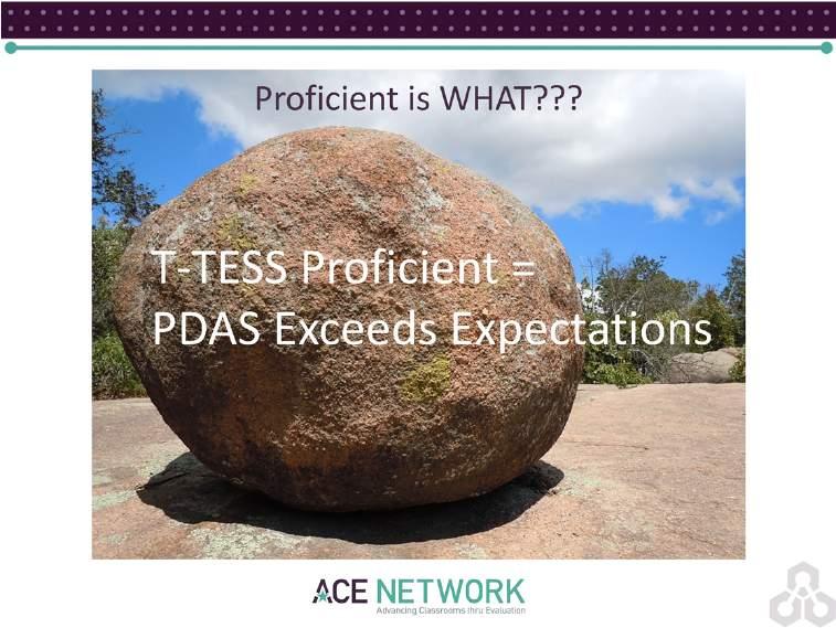 Take another moment to reinforce an old word that is being used in a new way! What was exceeds expectations in PDAS is now described in the proficient level.