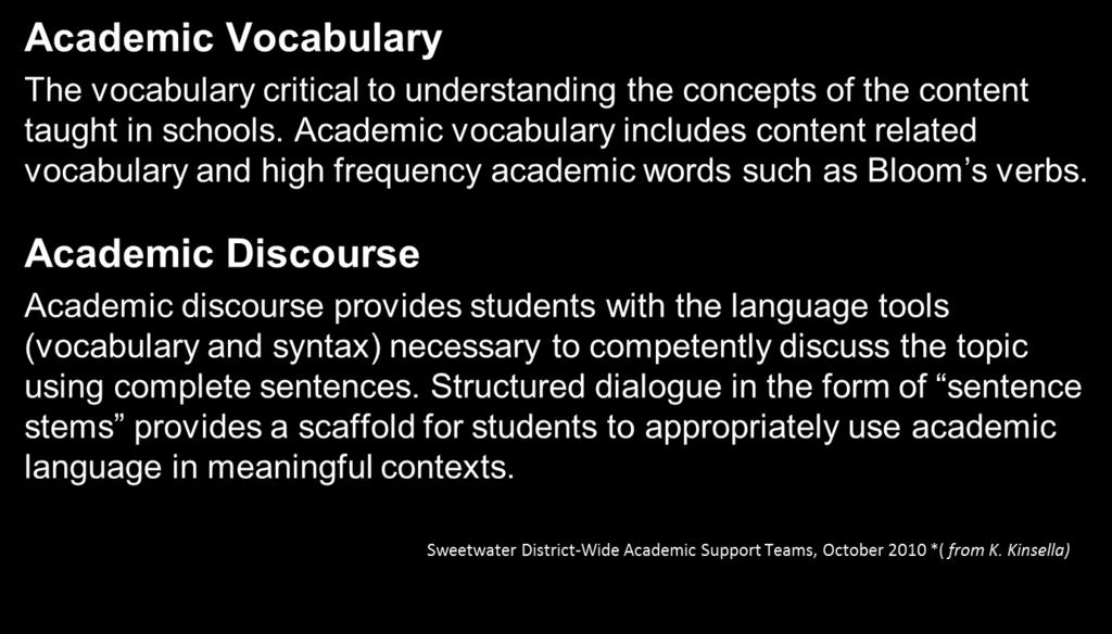 ) Academic Vocabulary