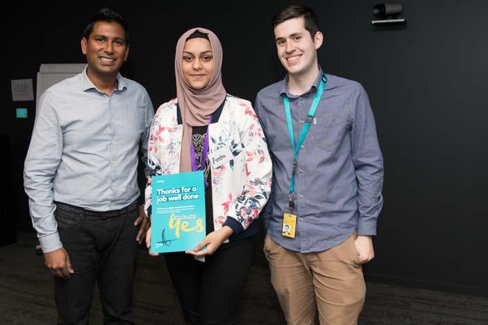 Additionally, because of our connection with them, two students from Year 11, Aamna Ahmed and Areeba Khan were given a rare opportunity to complete a one-week work experience with Optus where they