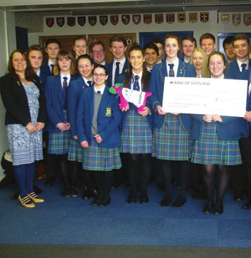 40 to the Scottish Huntington's Association following their successful Fundraising Week last term, while the 130.