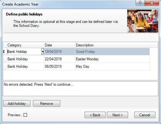 2. Select Bank Holiday from the Category drop-down list. If the category name does not exist, enter the name manually. 3.