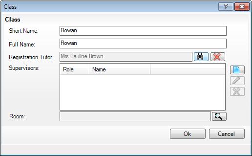 3. Right-click the Registration Group folder and select New Registration Group from the pop-up menu to display the Class dialog. 4. Enter a Short Name and Full Name for the new class.