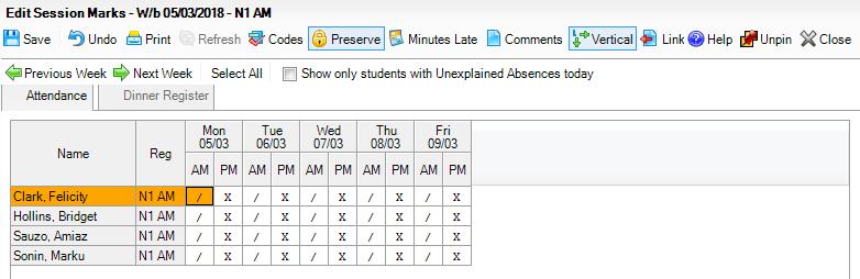 02 Processes to be Carried Out in Other SIMS Modules Double-click the required class to display marks for the chosen group(s) then edit as required.