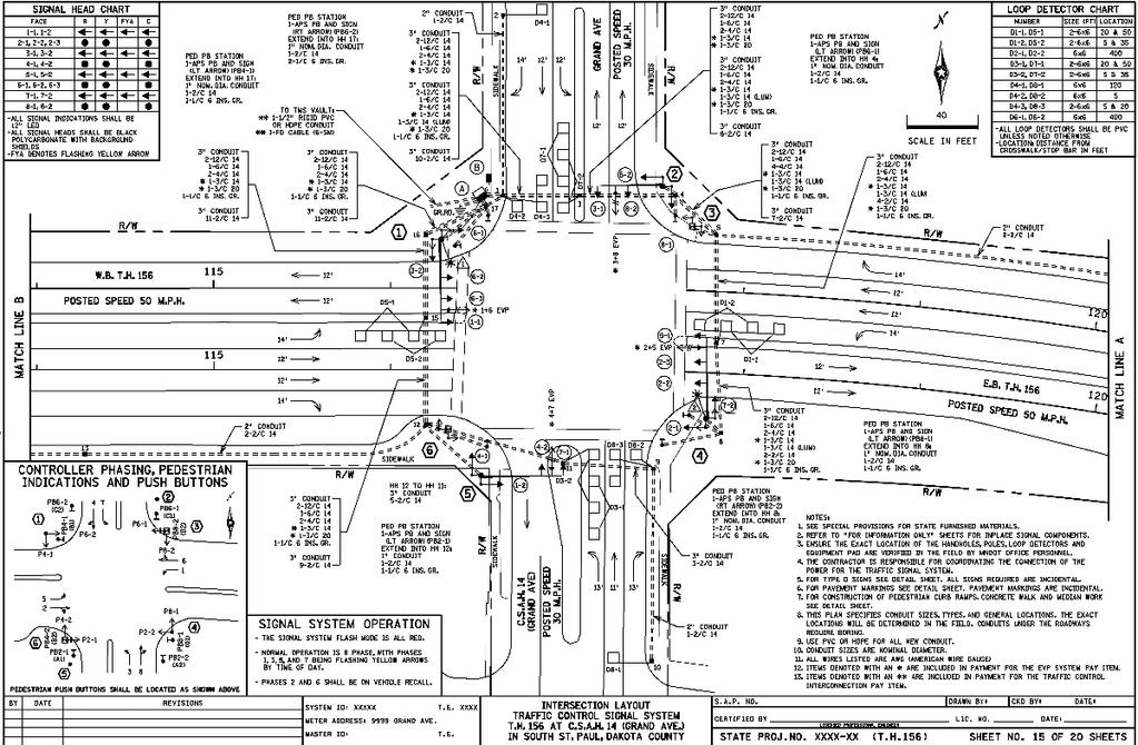 4.1.3 SIGNAL INTERSECTION LAYOUT SHEET Figure 4-15 shows a typical traffic