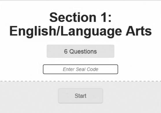 Grade 4 Online Practice Test: ELA Section 1 You should see a screen that says, Section 1: English/Language Arts and shows there are 6 questions in this section.