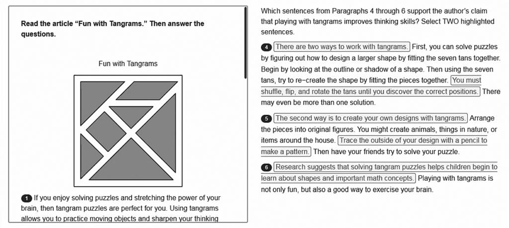 Grade 4 Online Practice Test: ELA Section 1 Now select the Next arrow and go on to Question 6.