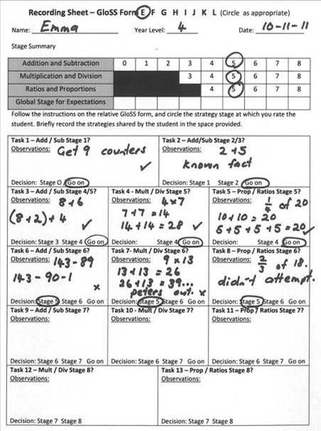 National Standards: School Sample Monitoring & Evaluation Project, 2011 39 Figure 11: Assessment scenario, number, at the end of year 4 standard Sample A Please look