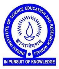 INDIAN INSTITUTE OF SCIENCE EDUCATION AND RESEARCH MOHALI (Estd. By Ministry of Human Resource Development, Govt. of India) Sector-81, Knowledge city, P.O.-Manauli, SAS Nagar Mohali-140306, Punjab PAN NO.