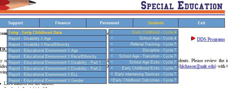 Cycle 4 Review Student Data - Early Childhood Overview Special Education student data in My Sped Resources is the data pulled from APSCN Special Education Module.