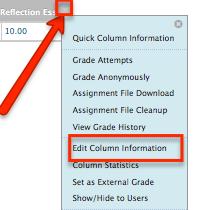 IMPORTANT NOTE: The Hide from students link that appears in the contextual menu also hides the column from the student view. 3.