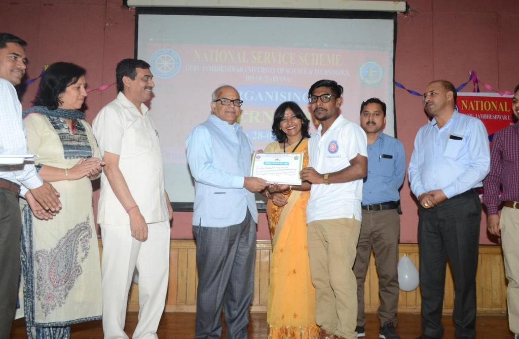 NSS Activity Report- 2017-18 1. Prerna-2017: NSS Merit Certificate distribution function.